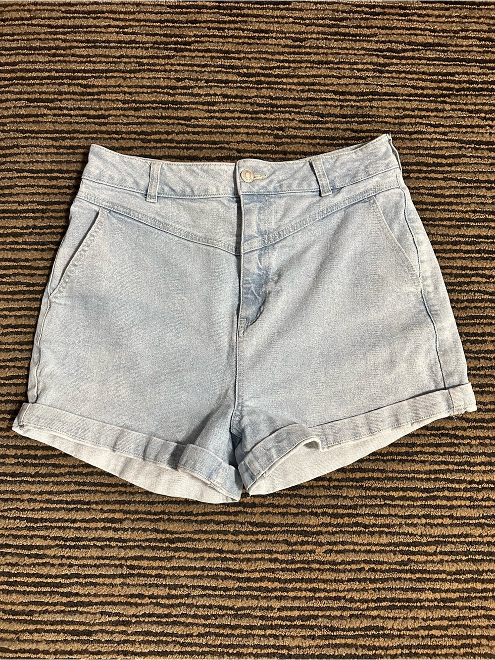 twik Light Blue High-Rise Denim Shorts